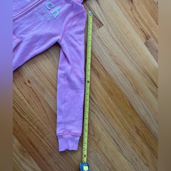 Abercrombie and Fitch pink zip up hoodie with pockets. Kids size XL - Picture 10 of 12